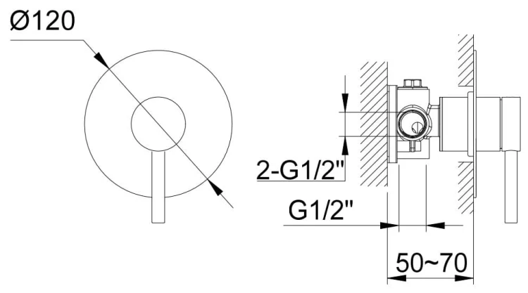 Zestaw prysznicowy podtynkowy Axel KOHLMAN chrom QW220AR30