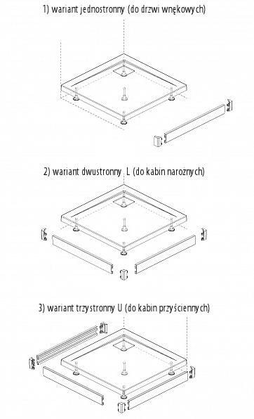 Brodzik kwadratowy Radaway Argos C z nóżkami 90x90x14,5x2