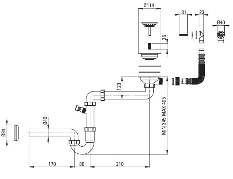 Zlewozmywak granitowy 1-komorowy antracyt metalik Momi Deante