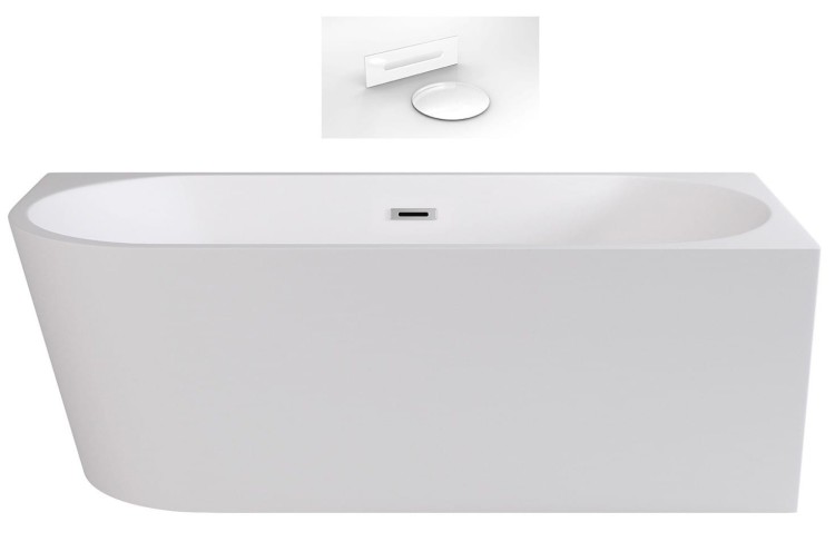 Wanna wolnostojąca Zoya Besco 170x80 prawa biała maskownice białe