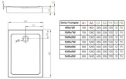 Brodzik prostokątny Radaway Doros F Compact 100x70 Stone biały