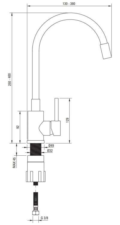 Zlewozmywak granitowy z baterią 1-komorowy z ociekaczem Andante Deante