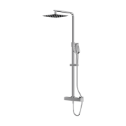 Natynkowy zestaw prysznicowy termostatyczny z deszczownicą Cetus Chrome Lavita