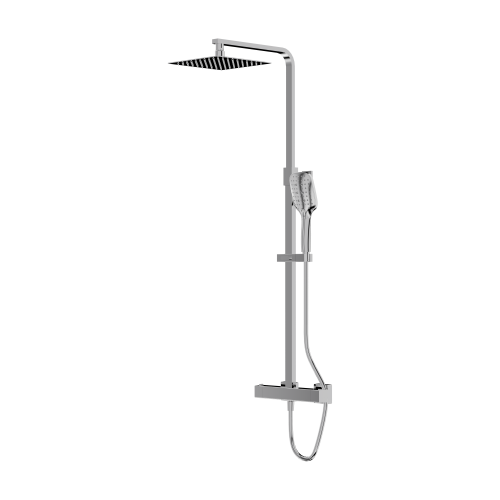 Natynkowy zestaw prysznicowy termostatyczny z deszczownicą Cetus Chrome Lavita