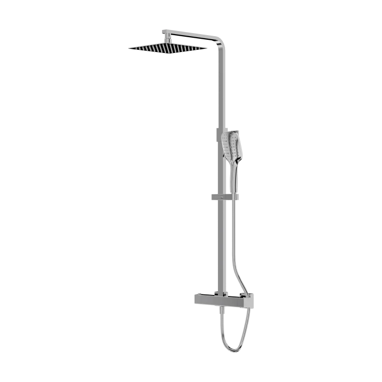 Natynkowy zestaw prysznicowy termostatyczny z deszczownicą Cetus Chrome Lavita