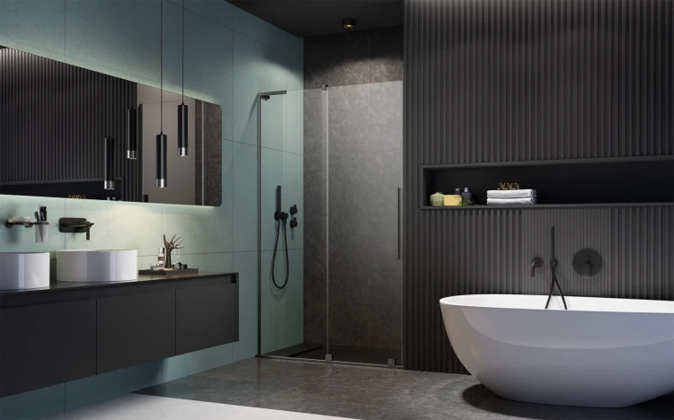 Drzwi prysznicowe Furo SL Brushed GunMetal DWJ Radaway lewe