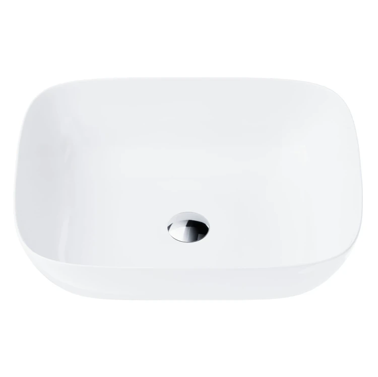 Umywalka nablatowa mono prostokątna 500x400x145 mm z korkiem chrom