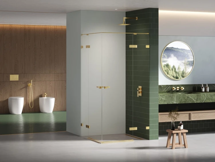 Kabina prysznicowa dwudrzwiowa New Trendy Eventa Gold Shine