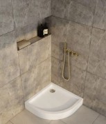 Brodzik półokrągły FAVORY PLUS 90x90 Schedpol Schedline, biały + syfon