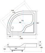 Brodzik asymetryczny lewy Besco MAXI-PMD 120x85x24