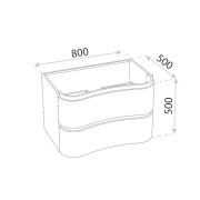 Szafka wisząca z umywalką szklaną Ontario White 800 Lavita