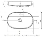 Umywalka granitowa nablatowa 55x35 z wyspą na baterię Silia Deante