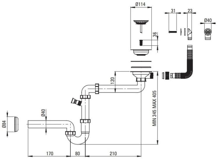Zlewozmywak granitowy 1-komorowy z ociekaczem Corio Deante