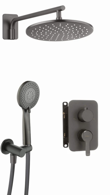 Zestaw prysznicowy podtynkowy z BOXem mieszaczowym titanium Deante Arnika