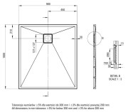 Brodzik granitowy prostokątny 100x90 beżowy Correo Deante