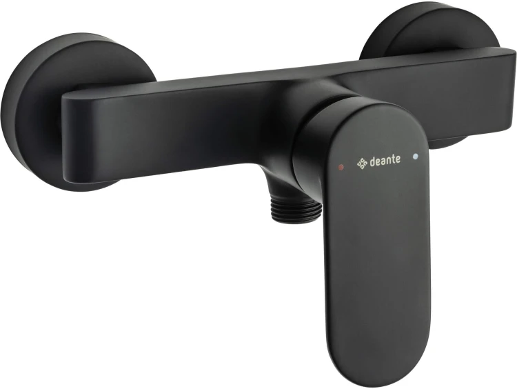 Bateria prysznicowa ścienna nero czarna Alpinia Deante