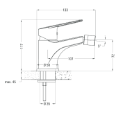 Deante Jasmin Nero Bateria bidetowa bez zamknięcia odpływu