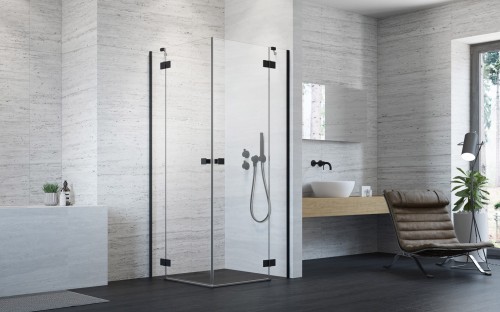 Kabina Radaway Essenza Black KDD 100x90x200 szkło przejrzyste