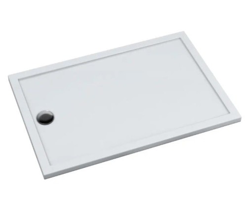 Brodzik prostokątny ESTIMA 80x100 Schedpol Schedline, biały - odpływ krótszy bok