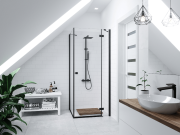 Zestaw natryskowy z termostatem kolumna corsan ango deszczownica 25cm gunmetal