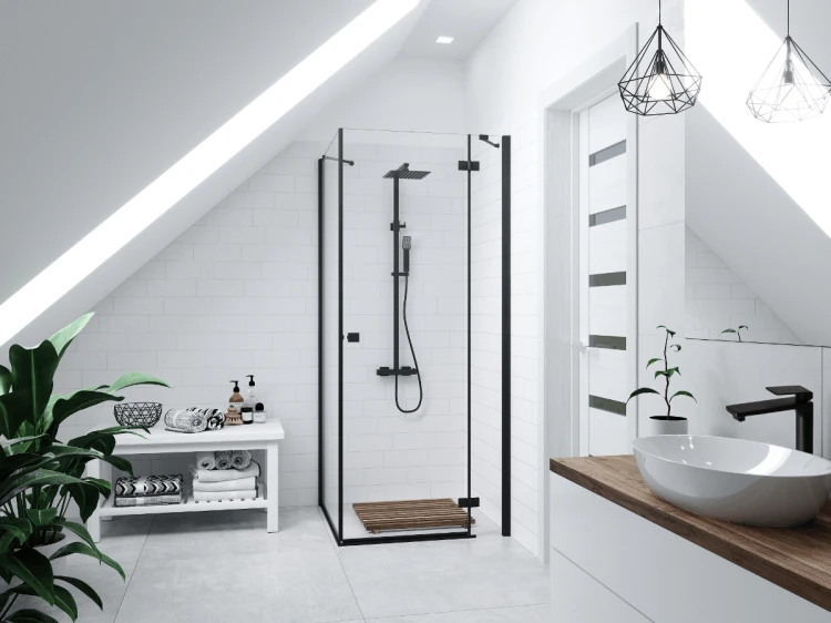 Zestaw natryskowy z termostatem kolumna corsan ango deszczownica 25cm gunmetal