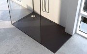 Brodzik prostokątny LIBRA Black Stone 90x100 Schedpol Schedline, czarny