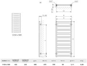 Grzejnik łazienkowy dekoracyjny HERMES METALIC GREY 115x50 LaVita