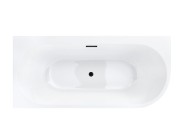 Wanna wolnostojąca narożna corsan intero slim 160 x 74 z szeroką krawędzią montaż lewostronny korek klik-klak czarny