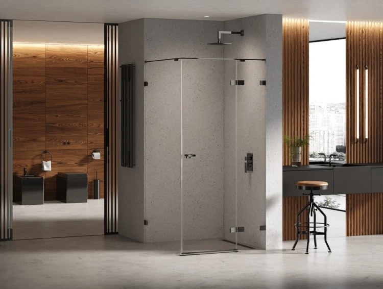 Kabina prysznicowa New Trendy Eventa Black Chrome prawa