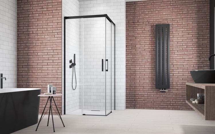 Kabina Radaway Idea Black KDD 110x110x200,5 szkło przejrzyste