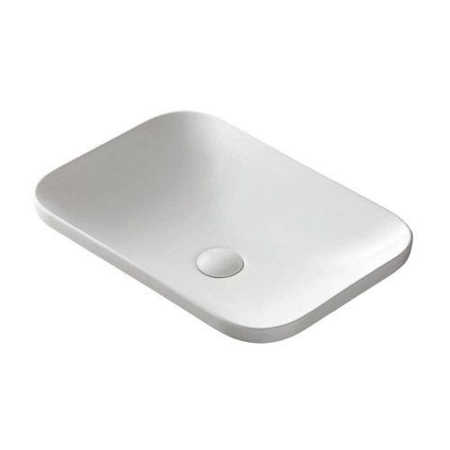 Umywalka wpuszczana w blat intero 530x370x155 mm z korkiem białym