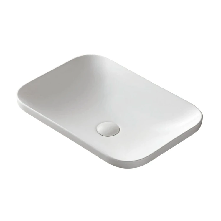 Umywalka wpuszczana w blat intero 530x370x155 mm z korkiem białym