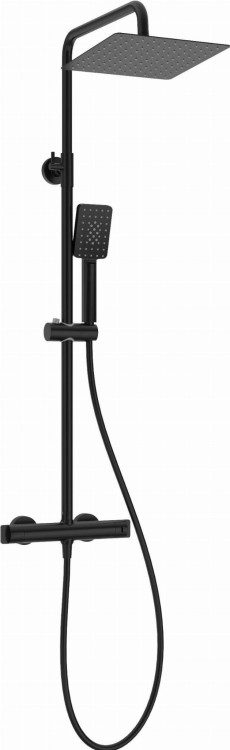 Deszczownica z baterią prysznicową termostatyczną nero czarna Deante