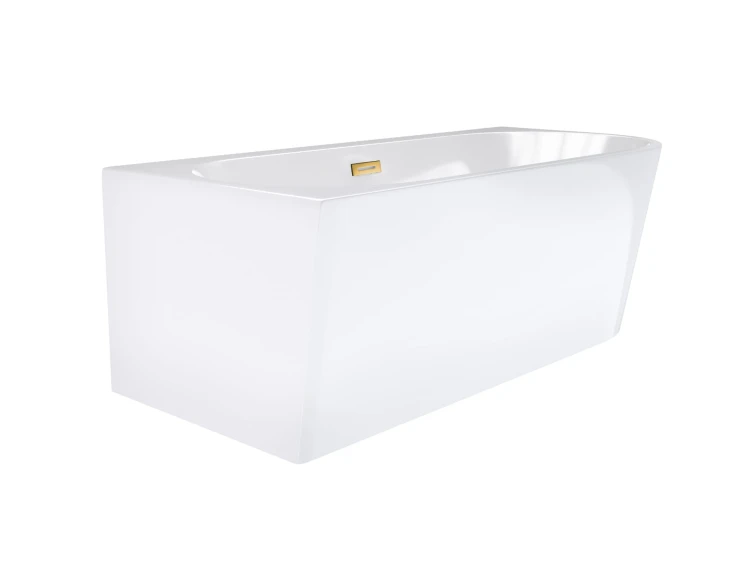 Wanna narożna corsan intero lewa 160 cm z szeroką krawędzią i wykończeniem złotym