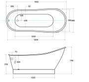 Wanna wolnostojąca Besco GLORIA 150x66 cm biała