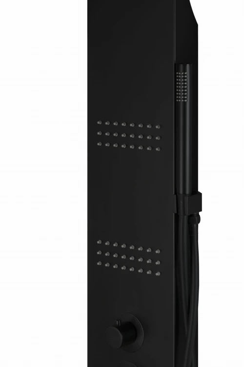 Corsan led kaskada a013a czarny z oświetleniem i termostatem