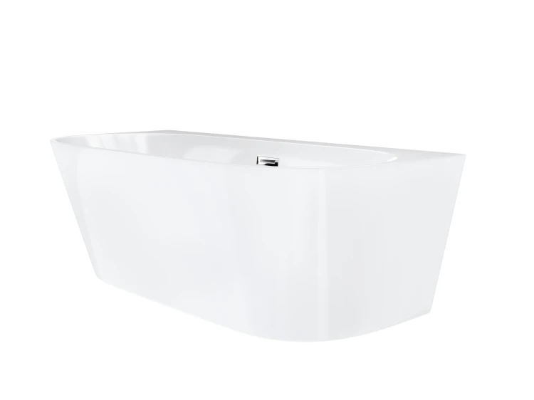 Wanna przyścienna wolnostojąca corsan e030 mono 170 cm z szeroką krawędzią i wykończeniem chrom