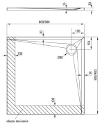 Brodzik akrylowy kwadratowy 80x80 Kerria Plus Deante