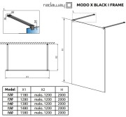 Kabina prysznicowa Radaway Modo X Black I Frame 160x200