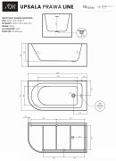 Wanna narożna UPSALA LINE prawa 150x75 AD NATURALNIE