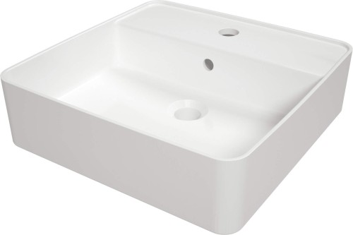 Umywalka ceramiczna nablatowa z wyspą na baterię Square Deante