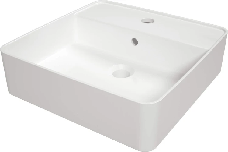 Umywalka ceramiczna nablatowa z wyspą na baterię Square Deante