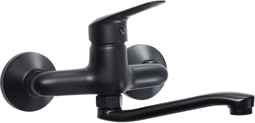 Bateria umywalkowa ścienna Boro nero czarna Deante