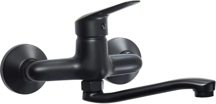 Bateria umywalkowa ścienna Boro nero czarna Deante