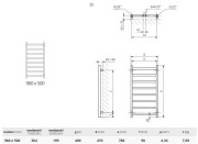Grzejnik łazienkowy dekoracyjny LUNGO METALIC GREY 96x50 LaVita