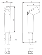 Zestaw bidetta punktowy z uchwytem na słuchawkę nero Deante
