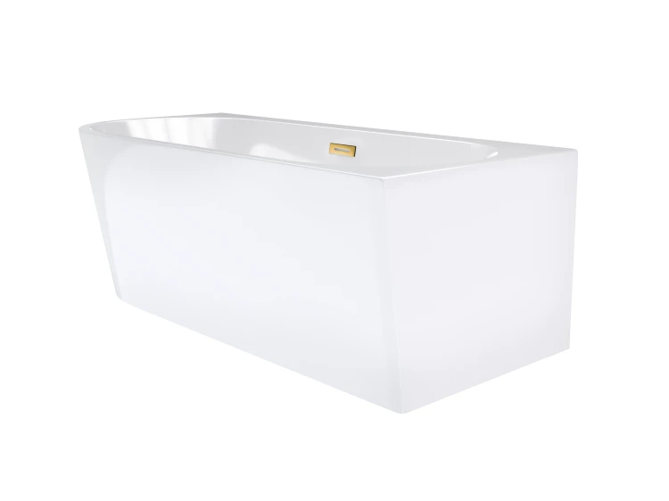 Wanna narożna corsan intero prawa 160 cm z szeroką krawędzią i wykończeniem złotym