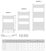 Grzejnik łazienkowy dekoracyjny Radeco Adamo 1 T CR 70x50cm chrom