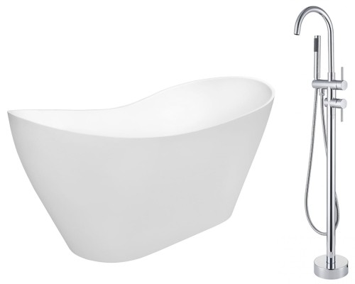 Wanna wolnostojąca Besco VIYA 160x70 cm biała + bateria Illusion I