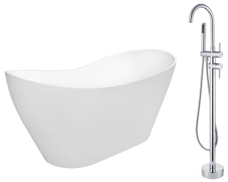 Wanna wolnostojąca Besco VIYA 160x70 cm biała + bateria Illusion I